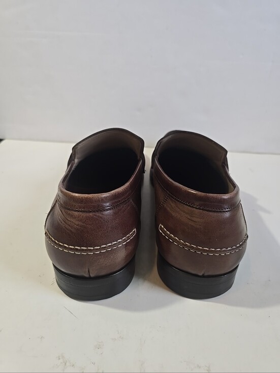 Salvatore Ferragamo Mens Brown Leather Loafers With Gancini Ornament Size 12EE main image 5
